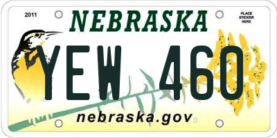 NE license plate YEW460