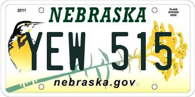 NE license plate YEW515