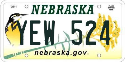 NE license plate YEW524