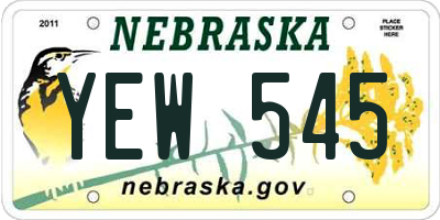 NE license plate YEW545