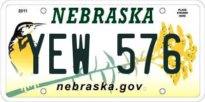 NE license plate YEW576