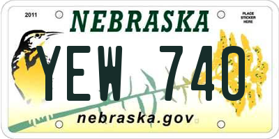 NE license plate YEW740