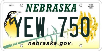 NE license plate YEW750