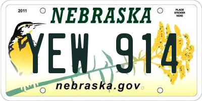 NE license plate YEW914