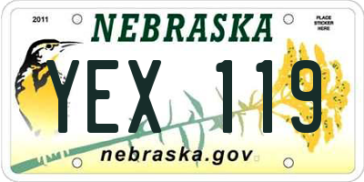 NE license plate YEX119