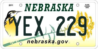 NE license plate YEX229