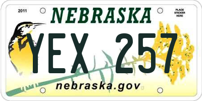 NE license plate YEX257