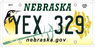 NE license plate YEX329