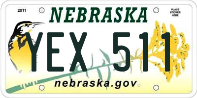 NE license plate YEX511