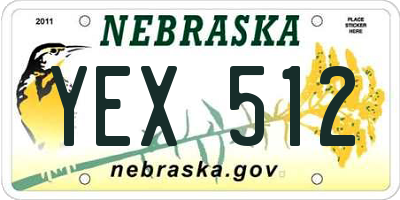 NE license plate YEX512