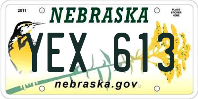 NE license plate YEX613