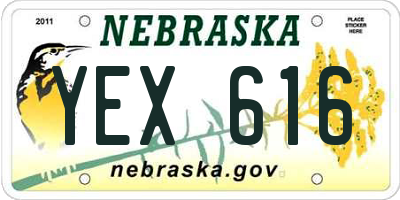 NE license plate YEX616