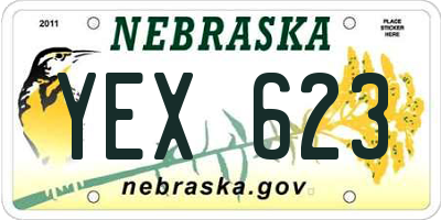 NE license plate YEX623