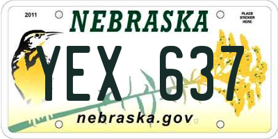 NE license plate YEX637