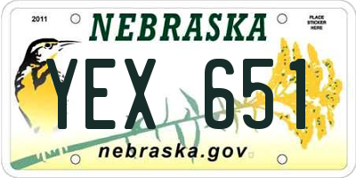 NE license plate YEX651