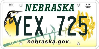 NE license plate YEX725