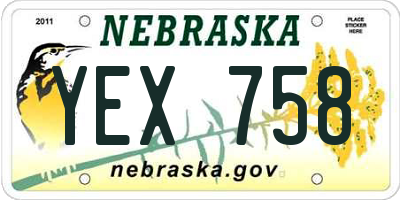 NE license plate YEX758