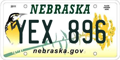 NE license plate YEX896