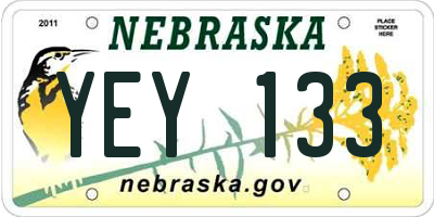 NE license plate YEY133