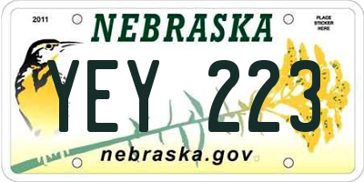 NE license plate YEY223