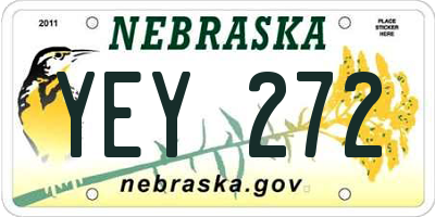 NE license plate YEY272