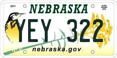 NE license plate YEY322