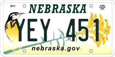 NE license plate YEY451