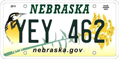 NE license plate YEY462