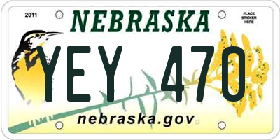 NE license plate YEY470