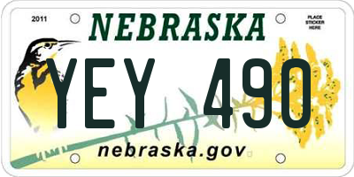 NE license plate YEY490
