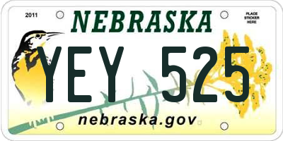 NE license plate YEY525