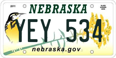 NE license plate YEY534