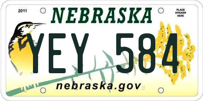 NE license plate YEY584