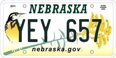 NE license plate YEY657