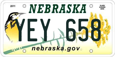 NE license plate YEY658