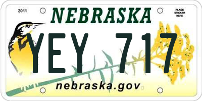 NE license plate YEY717
