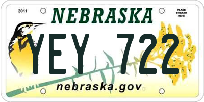NE license plate YEY722
