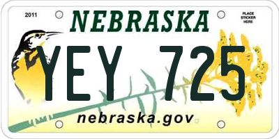 NE license plate YEY725