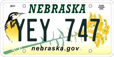 NE license plate YEY747