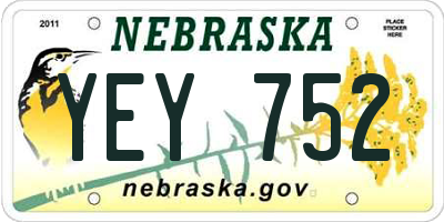 NE license plate YEY752