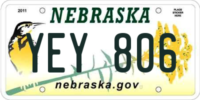 NE license plate YEY806