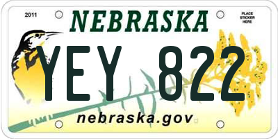 NE license plate YEY822
