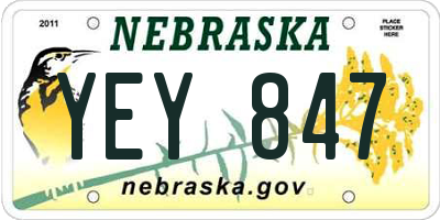 NE license plate YEY847