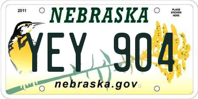 NE license plate YEY904