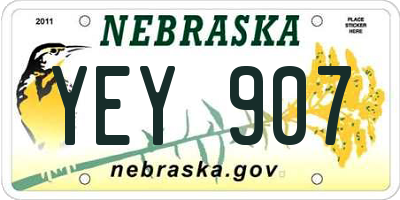 NE license plate YEY907