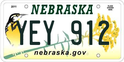 NE license plate YEY912