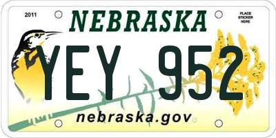 NE license plate YEY952