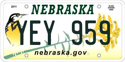 NE license plate YEY959