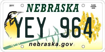 NE license plate YEY964