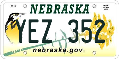 NE license plate YEZ352